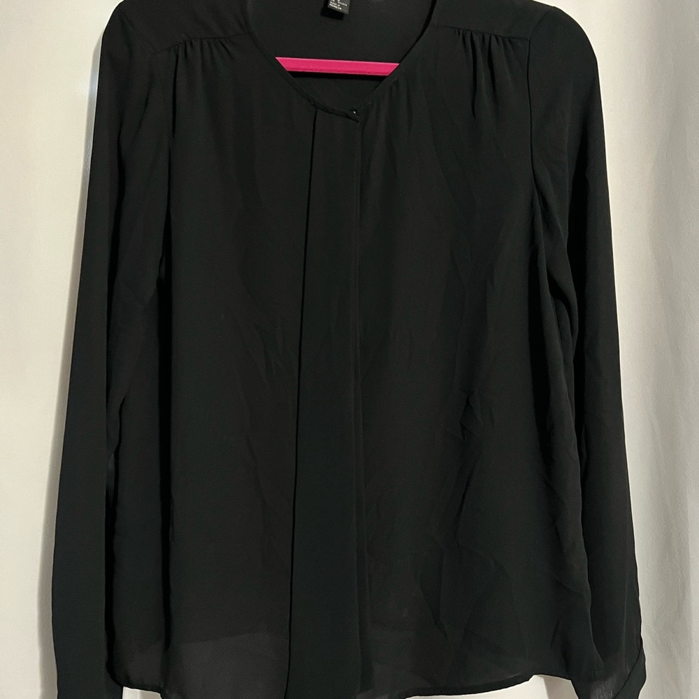 Elegant Sheer Black Blouse